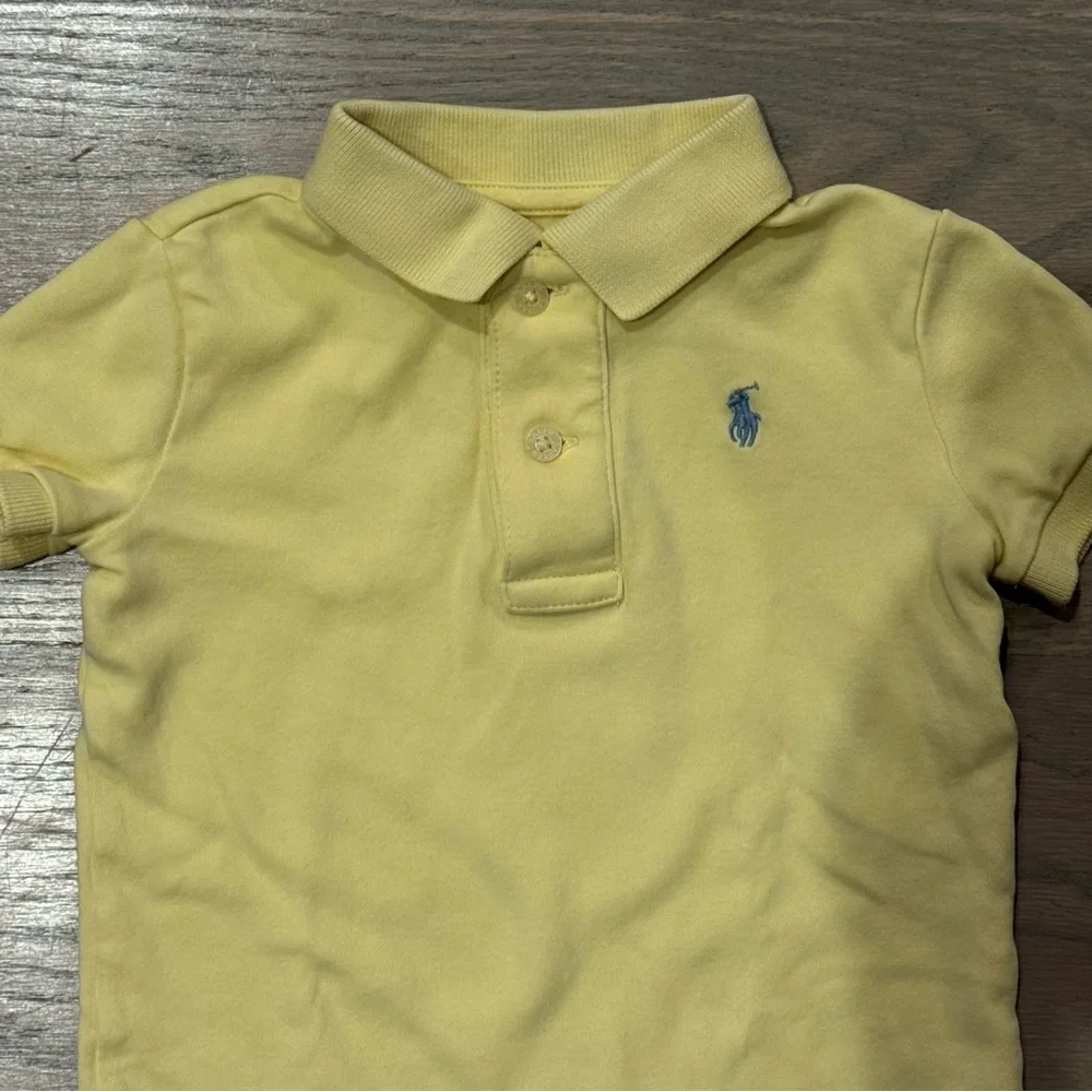 Ralph Lauren Soft Yellow Kids Polo Romper